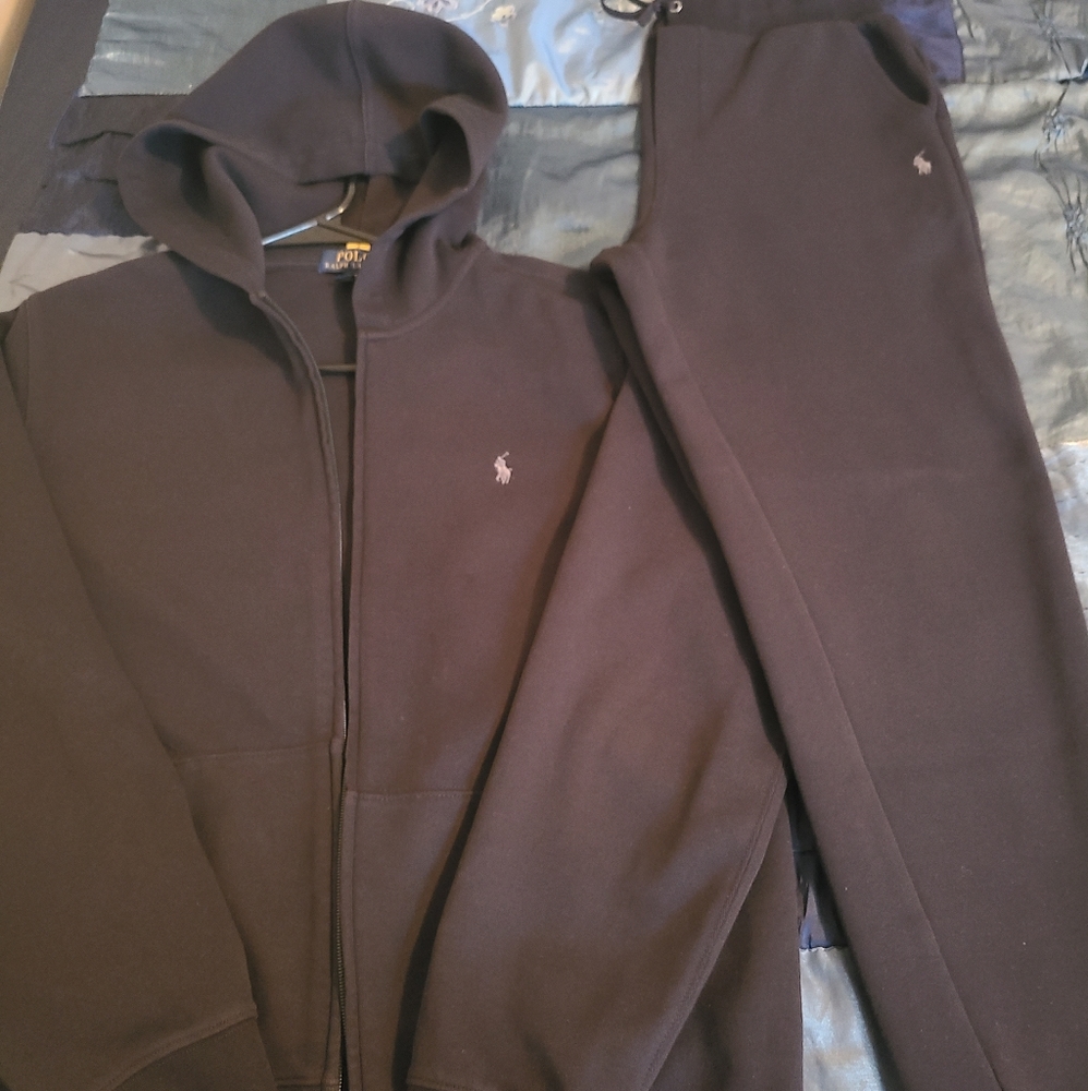 POLO by Ralph Lauren 2 pc. Jogging Suit, Men's Sm. Black with Gray horse